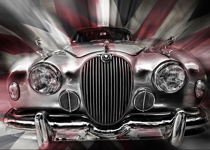 Antique Greeting Card featuring the digital art Union Jag by Nathan Wright