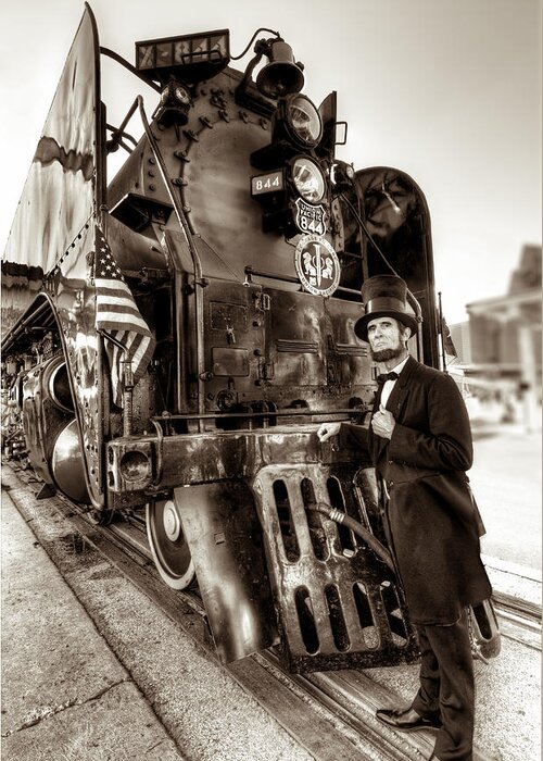 Railroad Greeting Card featuring the photograph Union Pacific 844 by Tim Stanley