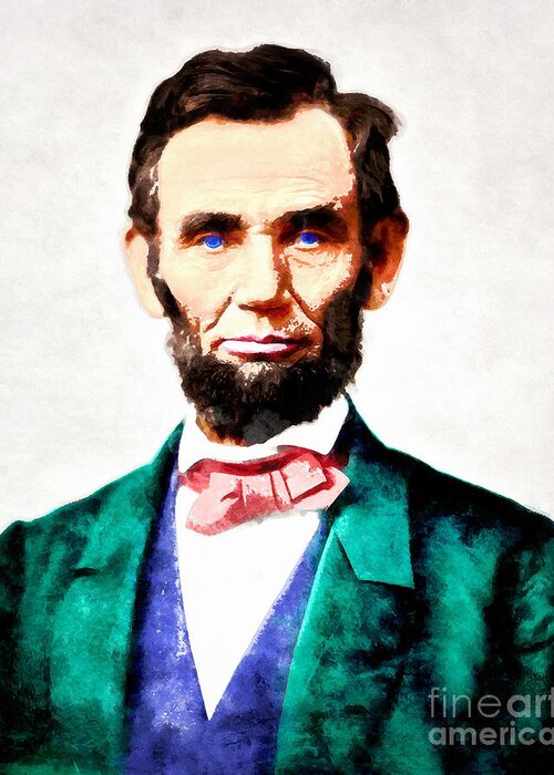 Wingsdomain Greeting Card featuring the photograph United States President Abraham Lincoln 20140914wc v2 by Wingsdomain Art and Photography