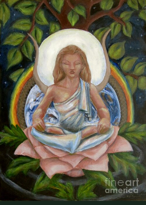 Goddess Greeting Card featuring the painting Universal Goddess by Samantha Geernaert