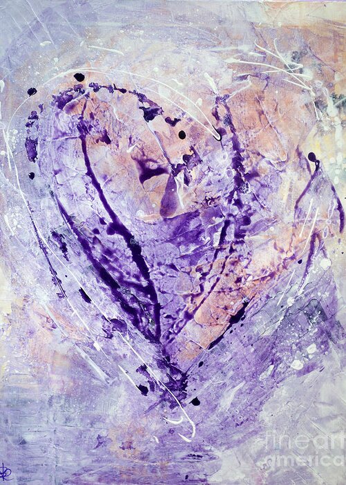 Abstract Painting Paintings Greeting Card featuring the painting Universal Heart by Belinda Capol
