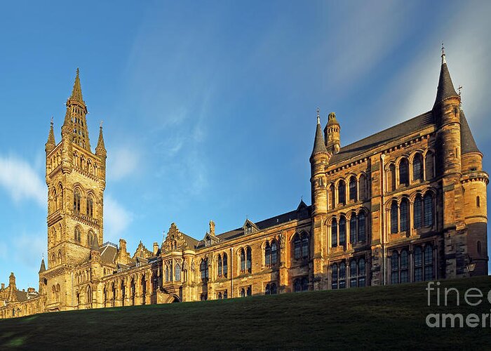 University Of Glasgow Greeting Card featuring the photograph University of Glasgow by Maria Gaellman