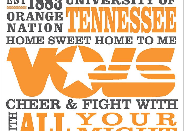 Tennessee Greeting Card featuring the photograph University of Tennessee Graphic Canvas by Debbie Karnes