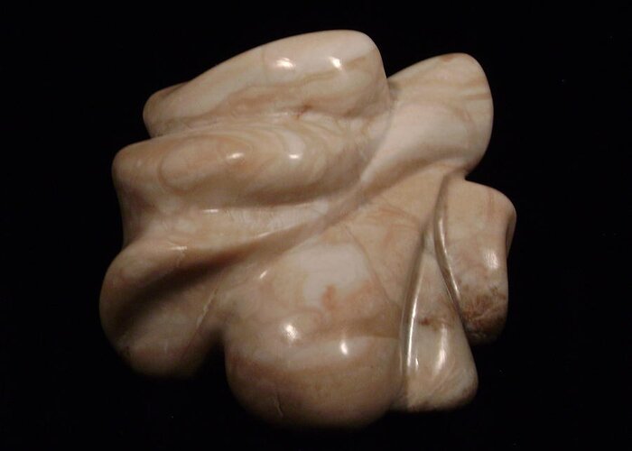 Alabaster Sculpture Greeting Card featuring the sculpture Untitled by Charles Luna