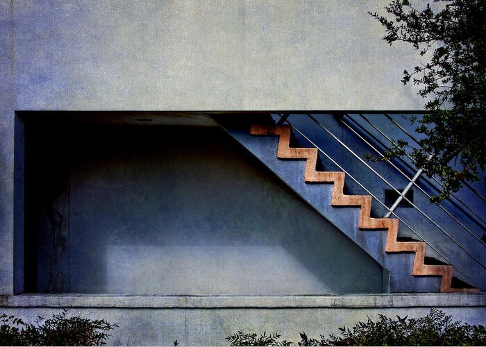 Abstract Greeting Card featuring the photograph Up the Stairs and to the Right by David and Carol Kelly