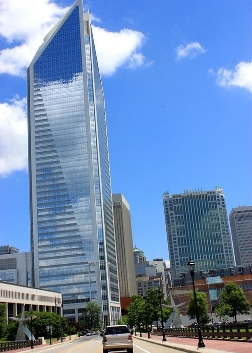 Portrait Greeting Card featuring the photograph Uptown Looking Up by Morgan Carter