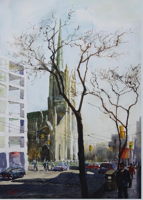 Landscape Greeting Card featuring the painting Urban_3 by Helal Uddin