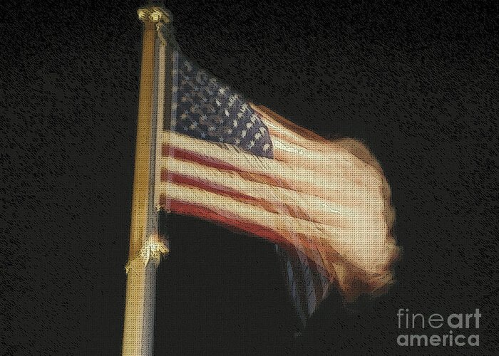 Us Flag Greeting Card featuring the mixed media US Flag by Celestial Images