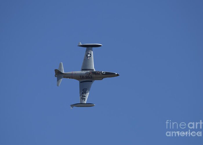T33 Greeting Card featuring the photograph USAF Lockheed T-33 'TR-953' Side by D Wallace