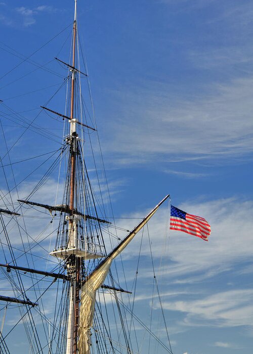 Boston Greeting Card featuring the photograph USS Constitution Mast by Joann Vitali