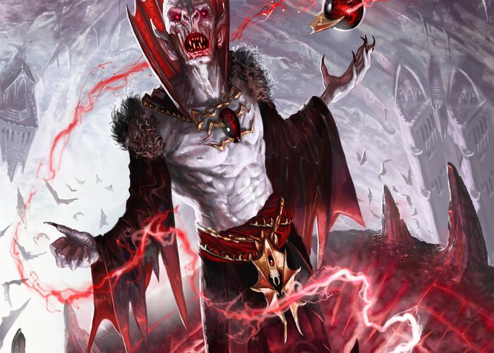 Fantasy Greeting Card featuring the digital art Vampire Soul-Channeler by Ryan Barger