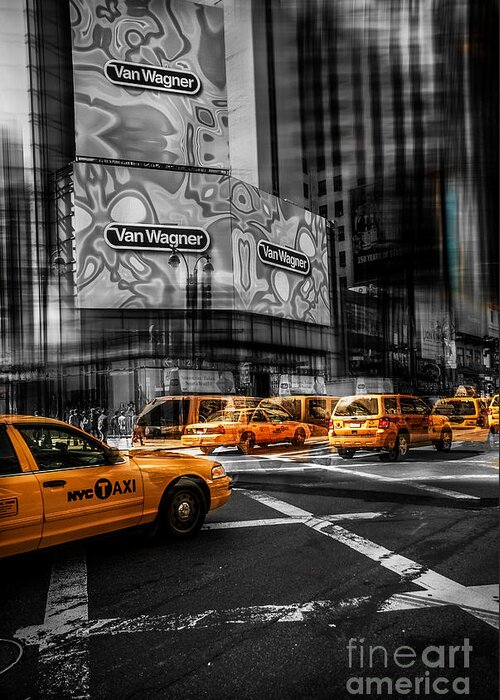 Nyc Greeting Card featuring the photograph Van Wagner - Colorkey by Hannes Cmarits