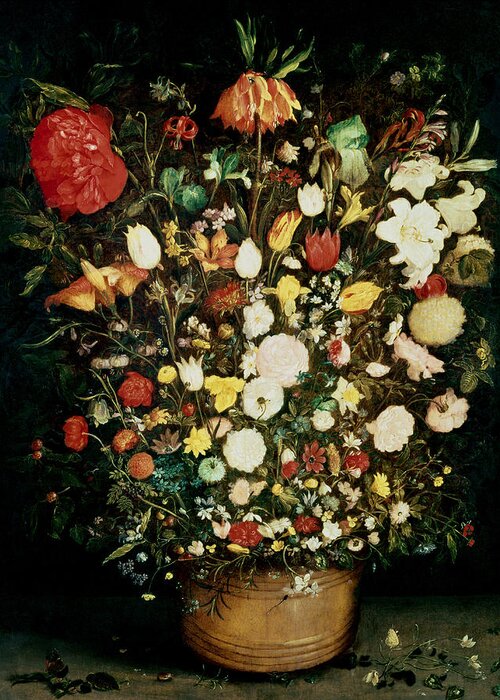 Crt Greeting Card featuring the photograph Vase Of Flowers by Jan the Elder Brueghel