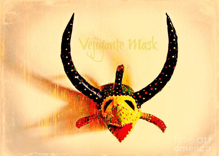 Vejigante Greeting Card featuring the photograph Vejigante Mask by Lilliana Mendez