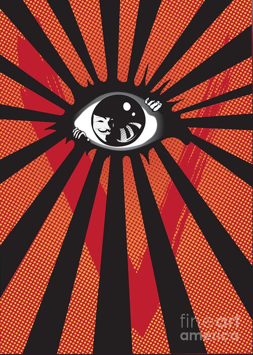 Eyes Greeting Card featuring the digital art Vendetta2 eyeball by Sassan Filsoof