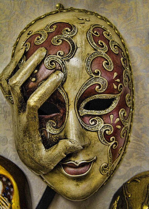 Venetian Greeting Card featuring the photograph Venetian Carnaval Mask by David Smith