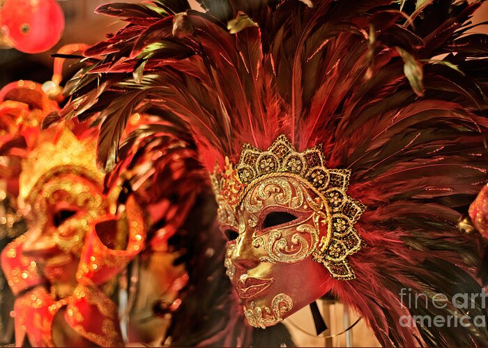 Masks Greeting Card featuring the photograph Venetian Masks by Jean Gill