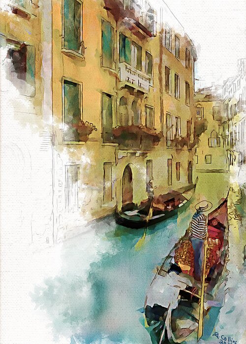 Venice Greeting Card featuring the painting Venice 1 by Greg Collins