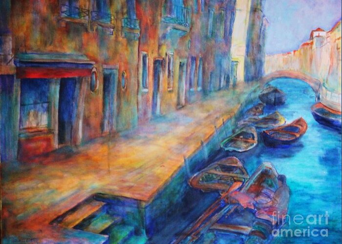 Venice Greeting Card featuring the painting Venice by Dagmar Helbig