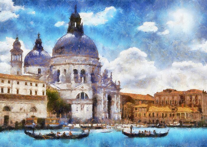 Venice Greeting Card featuring the painting Venice by Lilia S