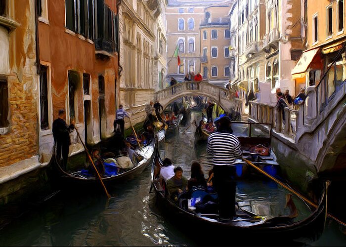 Venice Greeting Card featuring the digital art Venice by Ron Harpham