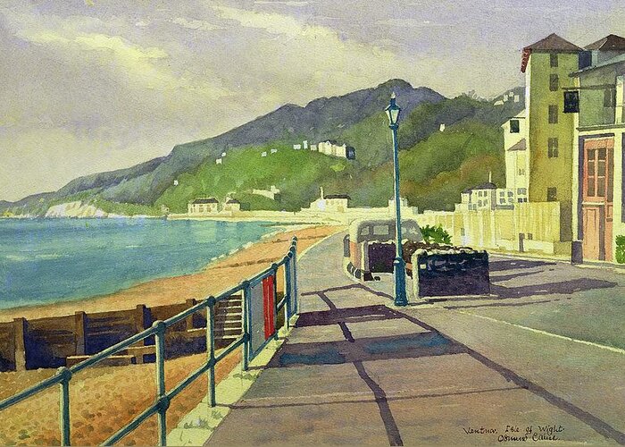 Seaside Greeting Card featuring the drawing Ventnor, Isle Of Wight by Osmund Caine