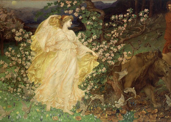 William Blake Richmond Greeting Card featuring the painting Venus and Anchises by William Blake Richmond