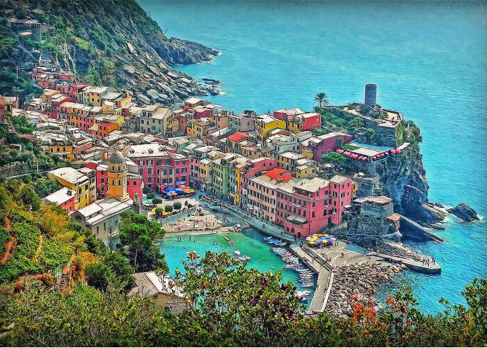 Vernazza Greeting Card featuring the photograph Vernazza by Hanny Heim