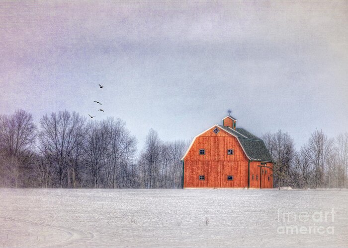 Winter Greeting Card featuring the photograph Vernon's Barn by Pamela Baker