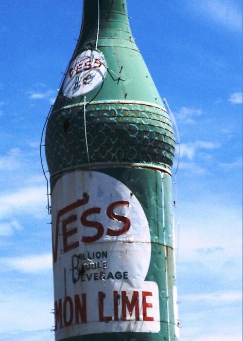  Greeting Card featuring the photograph Vess Soda Bottle by Kelly Awad