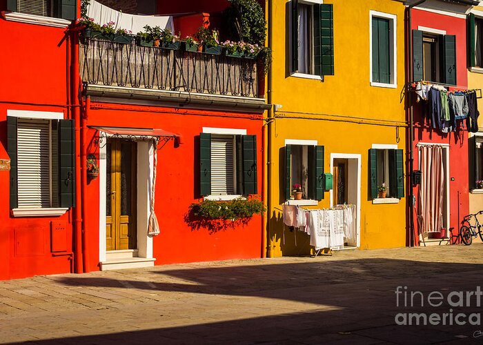 Vibrant Burano Greeting Card featuring the photograph Vibrant Burano by Prints of Italy