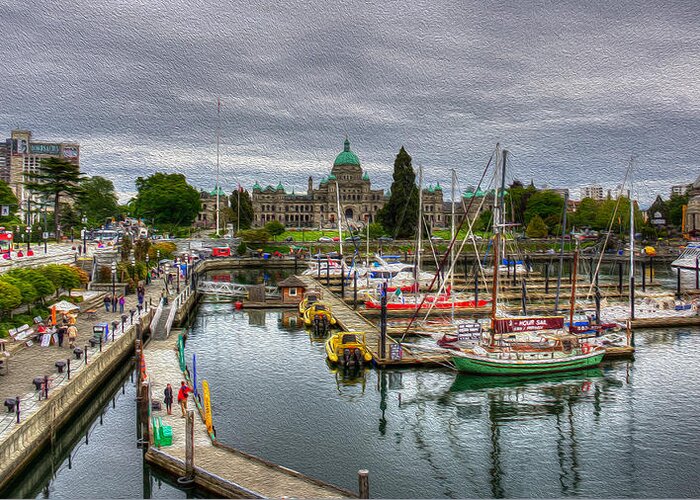 British Columbia Greeting Card featuring the photograph Victoria Inner Harbour by Carrie Cole