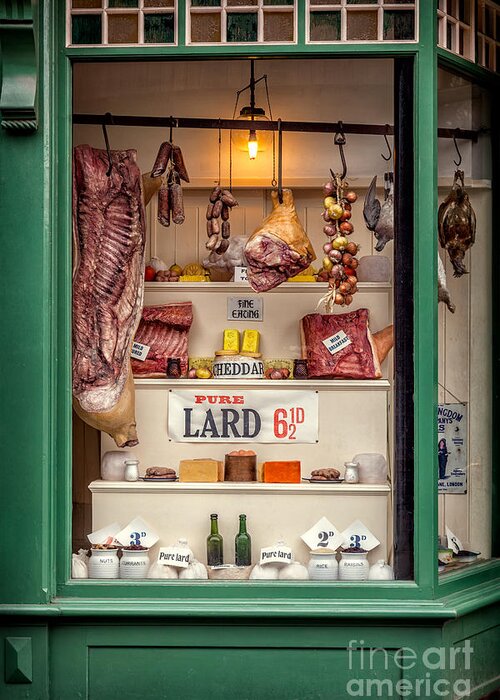 Butchers Shop Greeting Card featuring the photograph Victorian Butchers England by Adrian Evans