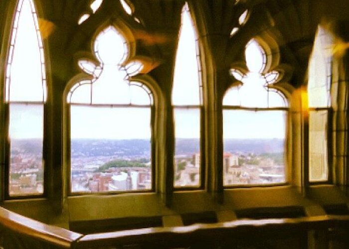 Pittsburgh Greeting Card featuring the photograph View From 36th Floor Of The Cathedral by Miranda Johnson