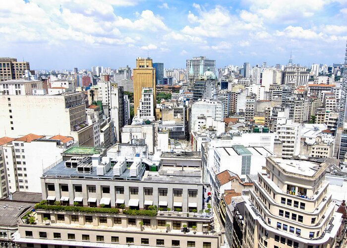 Edificio Martinelli Greeting Card featuring the photograph View from Edificio Martinelli - Sao Paulo by Julie Niemela