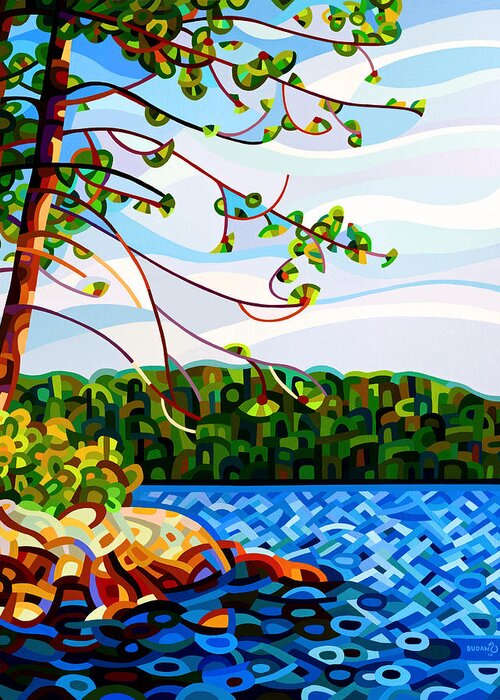 Abstract Greeting Card featuring the painting View From Mazengah by Mandy Budan
