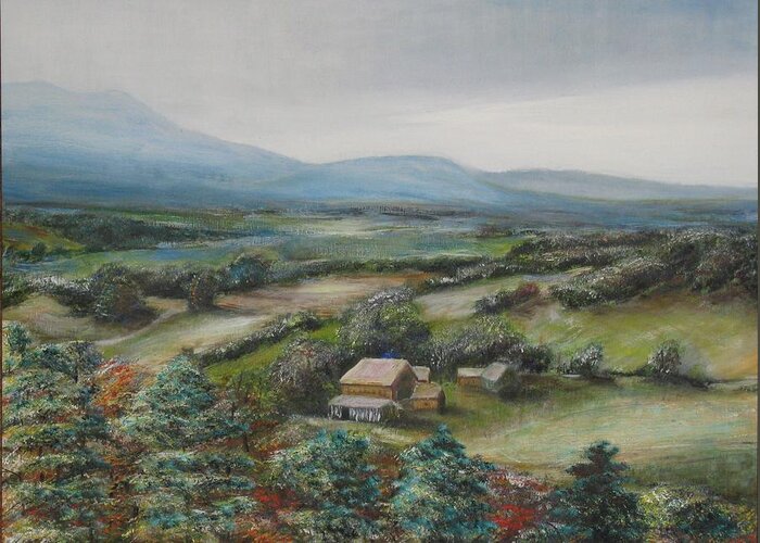 Landscape Greeting Card featuring the painting View from the Taconic by Michael Anthony Edwards