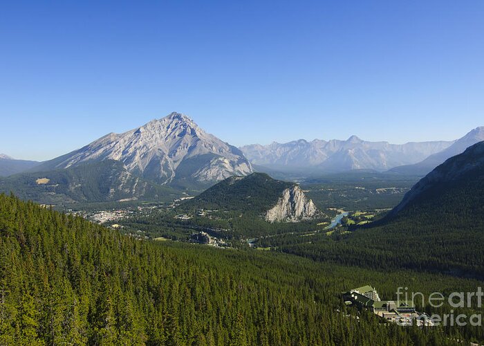 Alberta Greeting Card featuring the photograph View of Banff National Park by Oscar Gutierrez