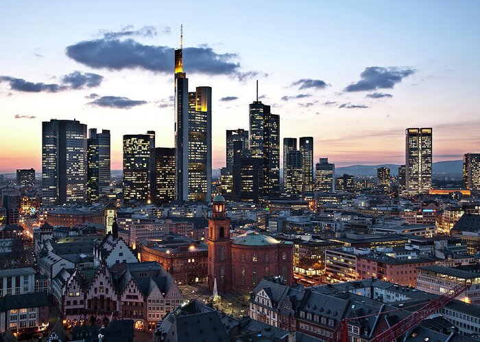 Corporate Business Greeting Card featuring the photograph View Of Frankfurt by Susanneb