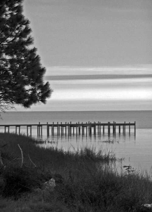 Ocean Greeting Card featuring the photograph View of the Old Dock by Jennifer Robin