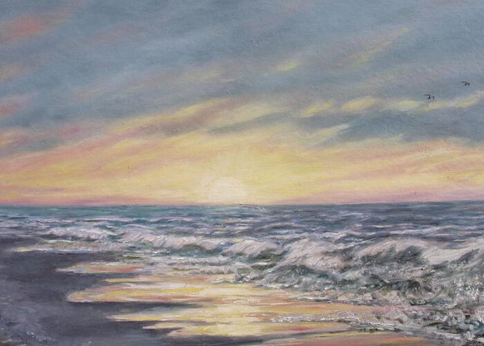 Ocean Greeting Card featuring the painting View of the Sea by Kathleen McDermott