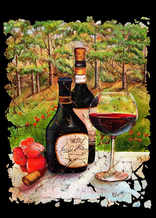 Fresco Greeting Card featuring the painting Vino by O Lena