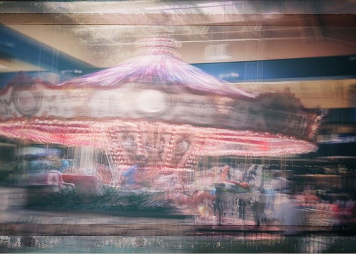 Vintage Greeting Card featuring the photograph Vintage Carousel by James Bethanis