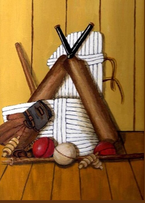 Cricket Greeting Card featuring the painting Vintage Cricket by Krystal M