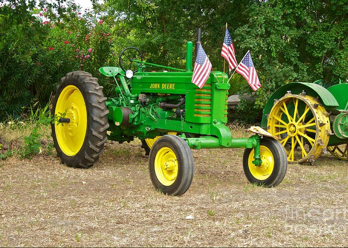 Tractor Greeting Card featuring the photograph Vintage John Deere Farm Tractor 1 by Dave Koontz