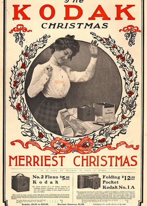 Christmas Greeting Card featuring the photograph Vintage Kodak Christmas Card by Edward Fielding