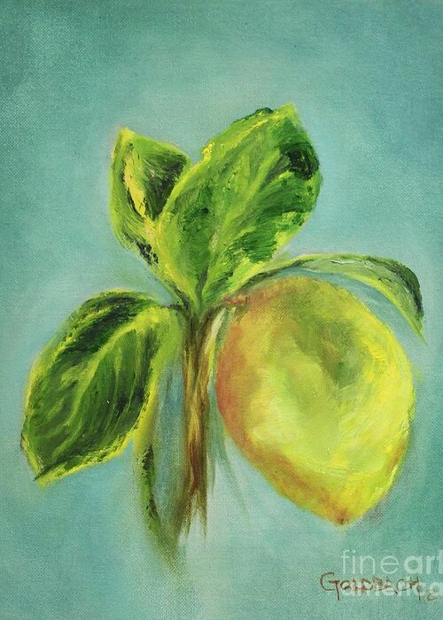Lemon Greeting Card featuring the painting Vintage Lemon I by Kathy Lynn Goldbach
