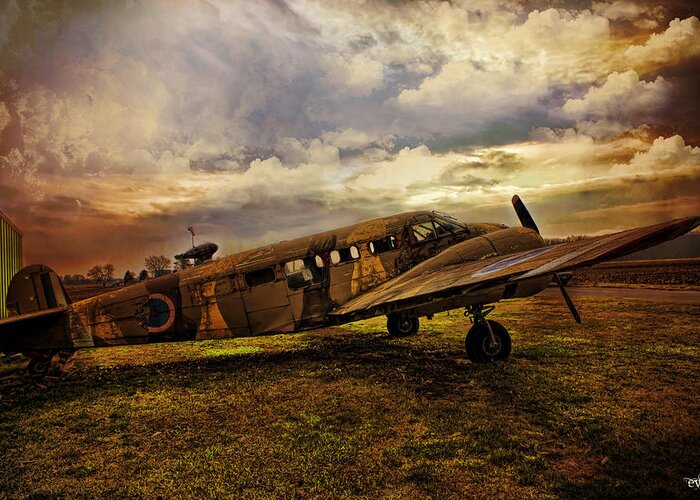 Aeroplane Greeting Card featuring the photograph Vintage Plane by Evie Carrier