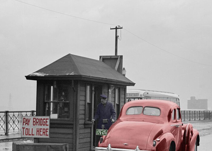 Toll Booth Greeting Card featuring the photograph Vintage Toll Booth by Andrew Fare
