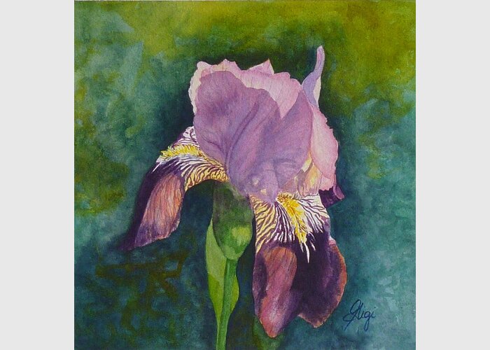 Flower Greeting Card featuring the painting Violetta by Gigi Dequanne